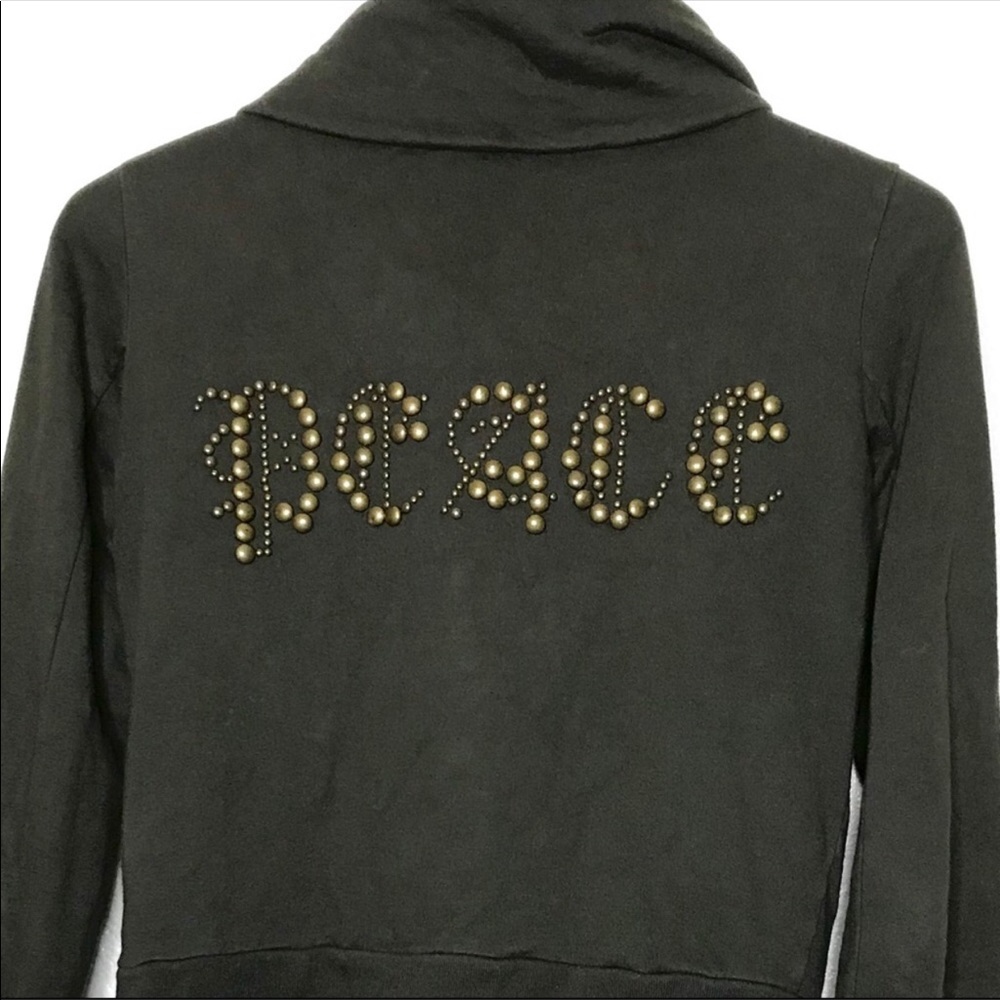 Twisted Heart Zipper Sweatshirt PEACE Size Medium - Picture 2 of 7